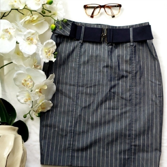 The Limited Dresses & Skirts - Cute stripe denim knee length skirt